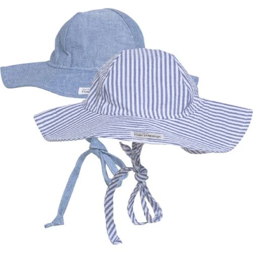 Floppy Hat 2 Pack, Chambray & Chambray Stripe Seersucker - Flap Happy | Maisonette