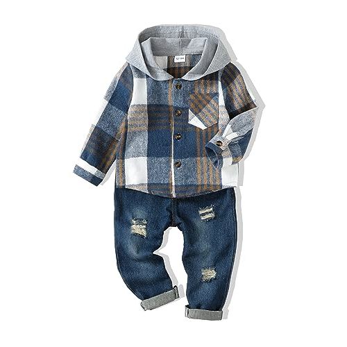 XUANHAO Toddler Boy Clothes Infant Baby Boy Outfits 12 18 24 Months 2T 3T 4T 5T Hoodie Jeans Pants Set Fall Winter Clothing
