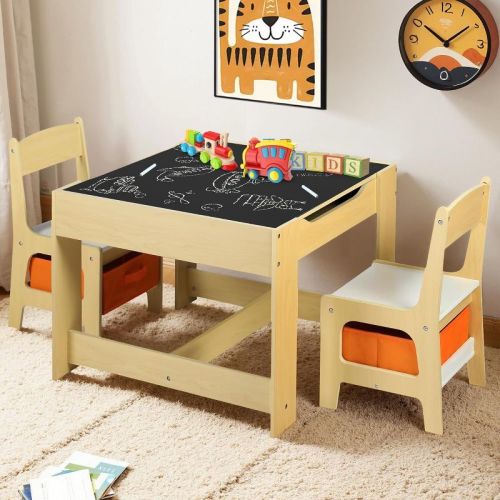 Kinder King 3-in-1 Kids Table & 2 Chairs Set