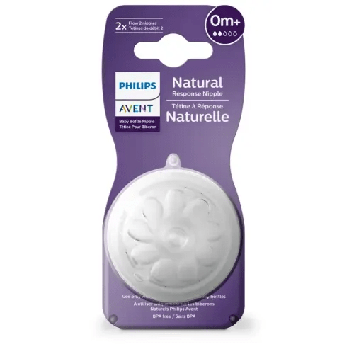 Avent Natural Response Teats 0 Month+ - 2 Pack | Baby Bunting AU
