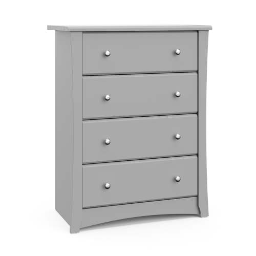 Storkcraft Crescent Baby & Kids 4 Drawer Nursery Dresser, Pebble Gray