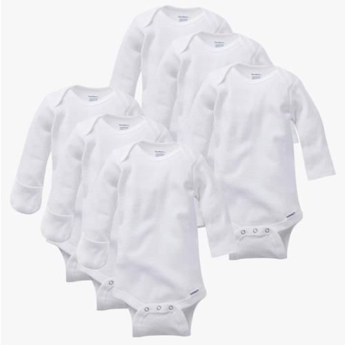 Gerber Unisex Baby Multi-Pack Long-Sleeve Onesies Bodysuit Mitten Cuff Sizes 6-Pack Mitten Cuff 0-3 Months