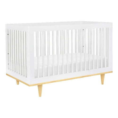 Davinci Marley Modern Pine Wood 3-In-1 Convertible Crib in White/Natural
