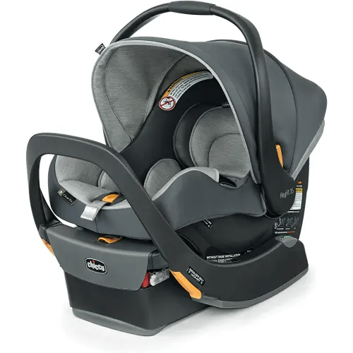 Chicco KeyFit® 35 ClearTex® Infant Car Seat and Base, Rear-Facing Seat for Infants 4-35 lbs., Includes Infant Head and Body Support, Compatible with Chicco Strollers, Baby Travel Gear | Cove/Grey