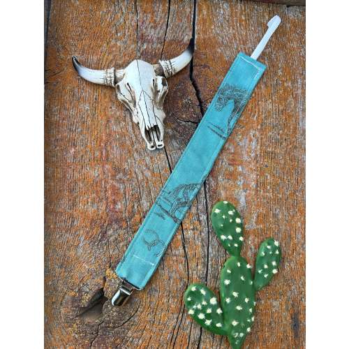 Turquoise horse pacifier clip