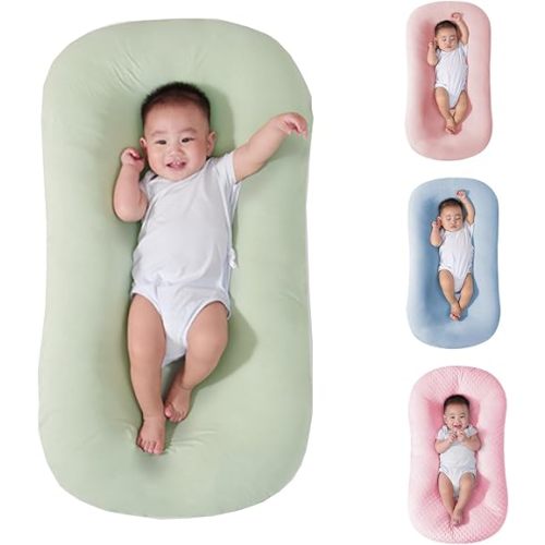 Baby Lounger Cover for Newborn,Loevin Baby Nest Cover Co Sleeping for Baby in Bed,Newborn Lounger Cover for Boys & Girls 0-12 Months||Green