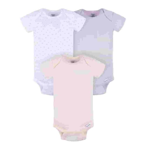 Gerber Baby Neutral Short Sleeve Bodysuits, 3-Pack, Sizes Newborn - 24 Months