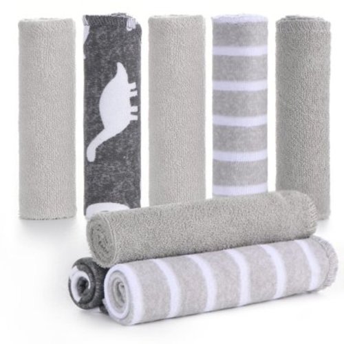 Momcozy Large Cotton Baby Washcloths, Ultra Soft Absorbent Towel, 8pcs Newborn Bath Face Towel