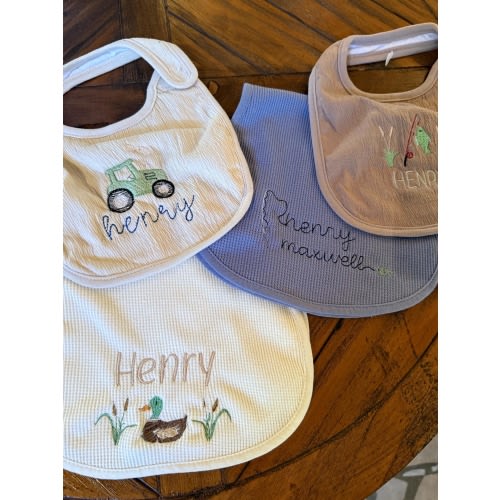 Custom Embroidered Baby Boy Bibs