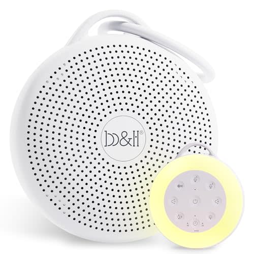 b&h Portable White Noise Sound Machine for Baby, Kids & Adult, Sleep Soother, 24 Soothing Sounds, Bluetooth Speaker, 3 Timers & 9 Colors Night Light, Noise Sleep Machine for Home Privacy and Travel