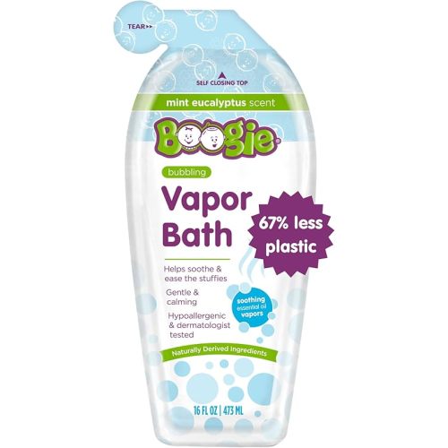 Boogie Kids Botanical Bubble Bath, Soothing Vapor, Made with Natural Essential Oils, Mint Eucalyptus, 16 oz (Pack of 1)
