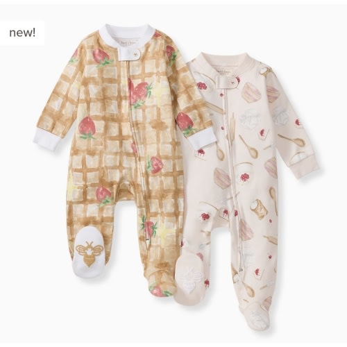 NB Waffle & Cheesecake Organic Sleep & Play 2 Pack – Burt's Bees Baby