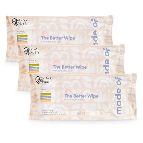 Organic Sensitive Baby Wipes, Hypoallergenic Soothing Sensitive Skin Wipes, Fragrance-Free, Chemical-Free, Alcohol-Free, Water Based Aloe and Argan Oil, Made in the USA, 72 Count (Pack of 3)