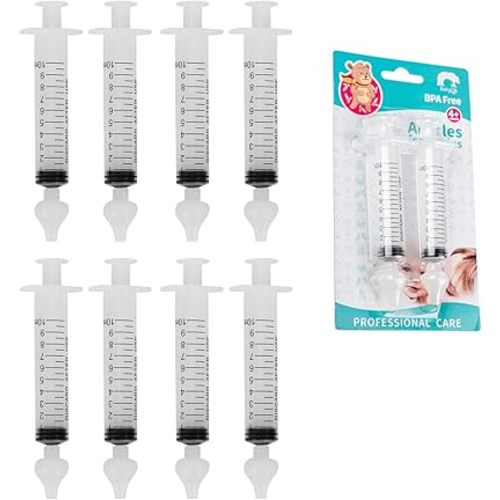 Professional Baby Nasal Irrigator Portable Infant Nose Cleaner Rinsing Device Fast All Natural Relief-Nasal Irrigation/Nasal Spray/Nasal Hygiene (8 pièces)
