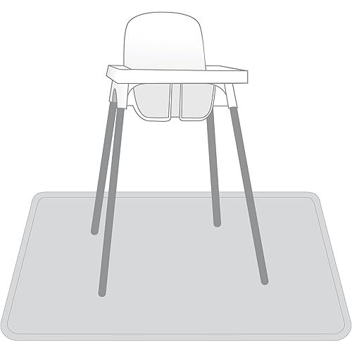 BapronBaby Minimalist Light Grey Splash Mat - Waterproof Catch-All for Under High Chairs, Floors, Tables, Playtime or Arts & Crafts - Machine Washable - 45" x 45”
