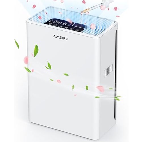 AMEIFU Air Purifiers for Home Large Room up to 2300sq.ft, H13 True Hepa Air Purifiers for Pets Hair, Dander, Smoke, Pollen, 3 Fan Speeds, 5 Timer Air Cleaner