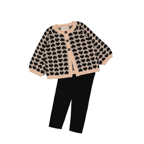 Gulsah Heart Cardigan & Leggings Set
