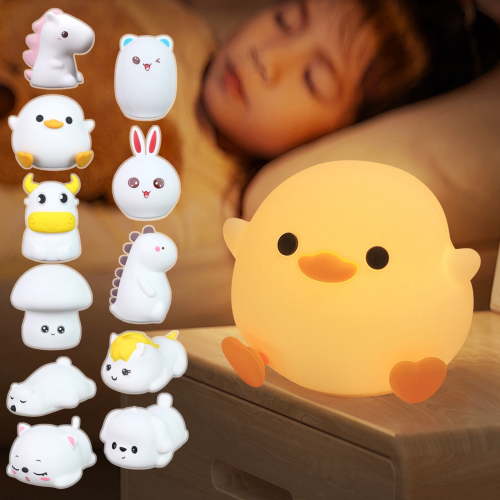 Duck Toys, Night Light for Kids Night Light,7 Colors+Silicone+Dimmable Use Nightlight for Kids Room,Duck Toys for Girls Age 4-6, Cute Gifts for Girls, Baby