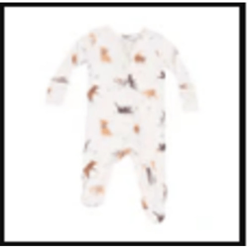 2 Way Zipper Footie - Watercolor Puppies