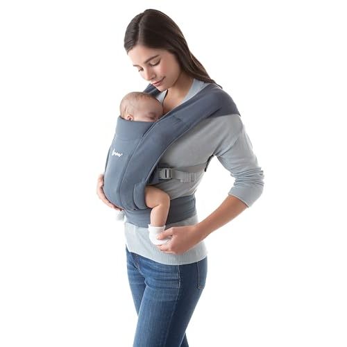 Ergobaby Embrace Cozy Newborn Baby Wrap Carrier (7-25 Pounds), Ponte Knit, Oxford Blue