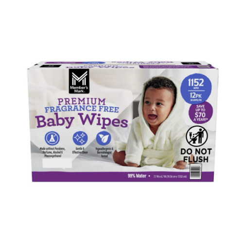 Member's Mark Premium Baby Wipes, Fragrance Free, 12 pk., 1152 Wipes - Sam's Club