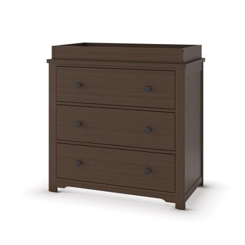 Child Craft Harmony 3 Drawer Dresser with Removable Changing Table Topper for Nursery or Bedroom, (Brushed Truffle)