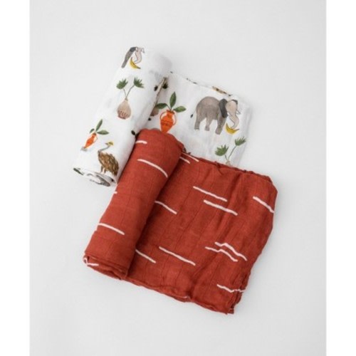 Little Unicorn Deluxe Muslin Swaddle Blanket - 2pk, Color: Safari Social