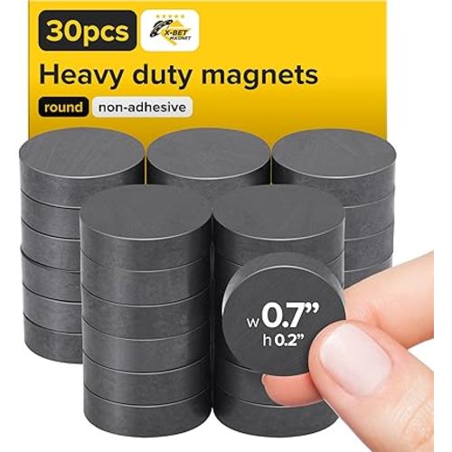 Ultra-Strong Ceramic Round Magnets (0.7x0.2"/18x5mm, 30 pcs) - Heavy Duty Magnets, Non-Corrosive, High Thermal Resistance, Versatile For Home, Office, Workshop, Whiteboard, Fridge And Hobby Use
