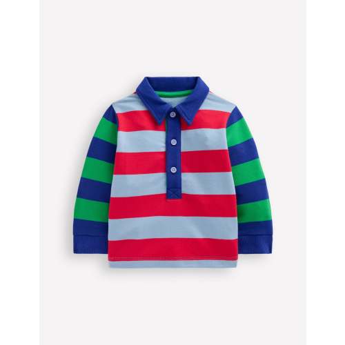 Jersey Sweat Rugby Shirt-Multi Stripes