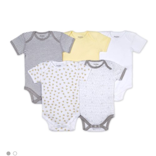 Bee Essentials Organic Short Sleeve Baby Bodysuits Set of 5 | Burt's Bees Baby®
