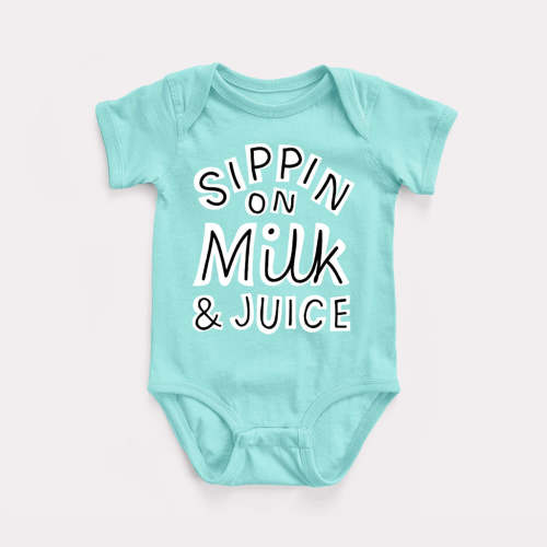 Sippin On Milk And Juice Baby Bodysuit – BabyDoopy