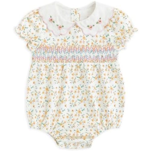 Simplee kids Baby Infant Girls Cotton Short Sleeve Summer Ruffle Romper 3-24 Months