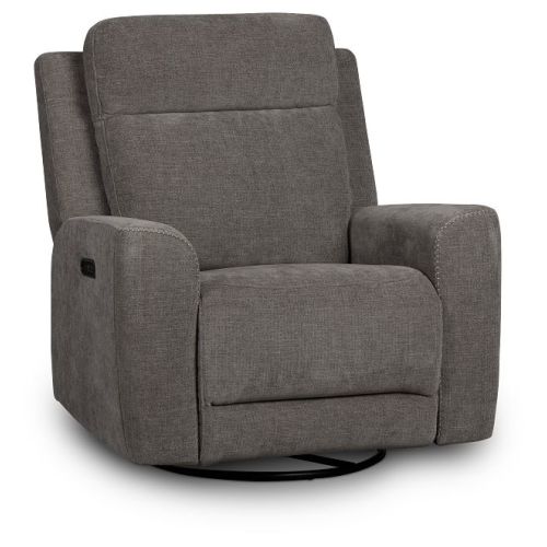 Dean Gray Fabric Power Swivel Glider Recliner