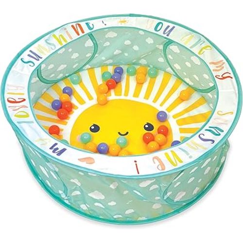 Infantino Pop-Up Ball Pit – 50 Colorful Balls, Easy Setup & Storage, 35" Spacious Play Area, Bright & Colorful Design, Includes Storage Bag