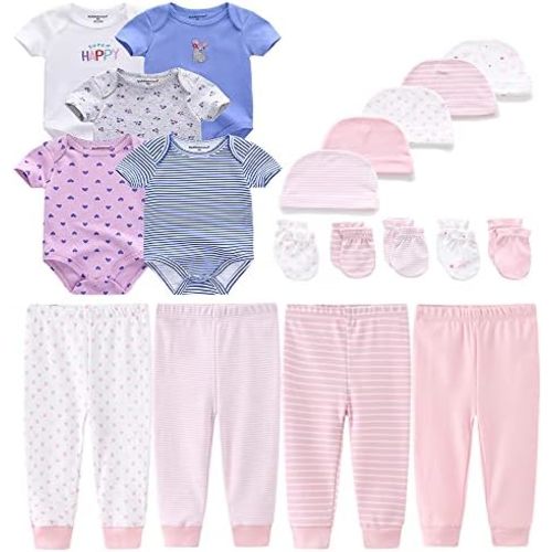 Kiddiezoom Unisex Baby Layette Essentials Giftset Clothing Set 19-Piece For Newborn Baby