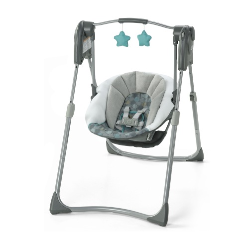 Graco Slim Spaces Compact Baby Swing, Space-Saving Design, Gray, Tilden, Infant