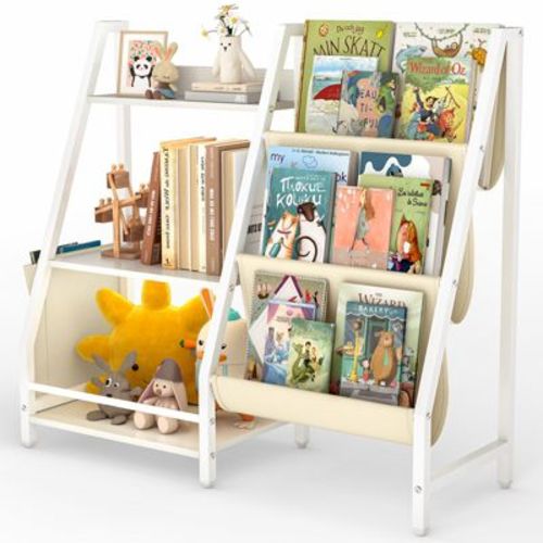 Sugift 3-tier Kids Bookshelf Multi-functional Toy Organizer For Nursey And Kids Room