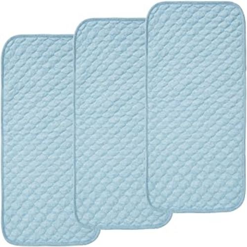 BlueSnail Quilted Thicker Waterproof Changing Pad Liners,3 Count(Blue 13” x 27”)