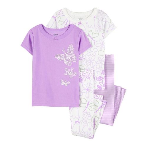 Toddler Girl Carter's 4-pc. Floral Butterfly Cotton Pajama Set