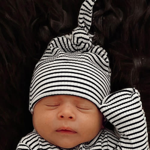Black Stripe / Organic Ribbed Beanie – SpearmintLOVE