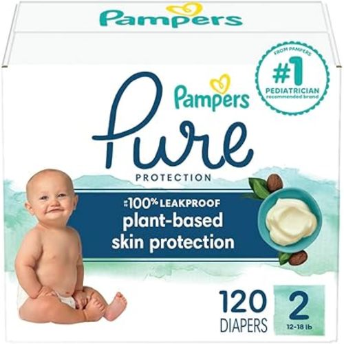 Pampers Baby Diapers - Pure Protection - Size 3, 116 Count, for up to 100% Leakproof, Premium Plant-based Skin Protection
