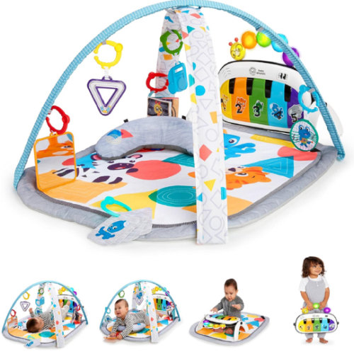 Amazon.com : Baby Einstein 4-in-1 Kickin' Tunes Music and Language Play Gym and Piano Tummy Time Activity Mat : Baby