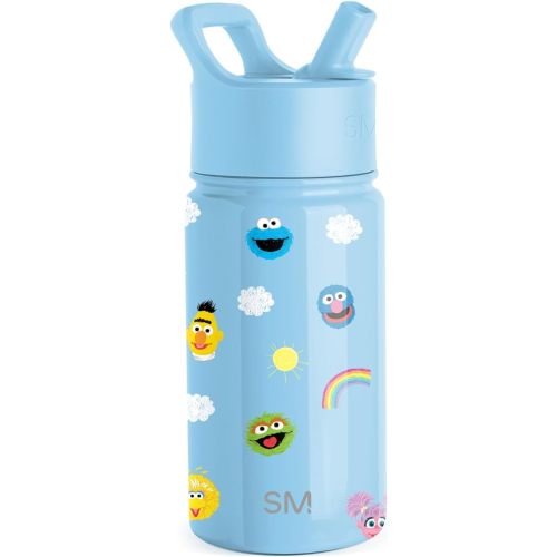 Simple Modern Kids Summit Water Bottle with Straw Lid | Sesame Street 14oz Stainless Steel Cup Insulated Tumbler for Toddlers, School | Sesame Street Pals