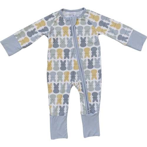 Dusty Blue Peep Bamboo Zipper – Mebie Baby