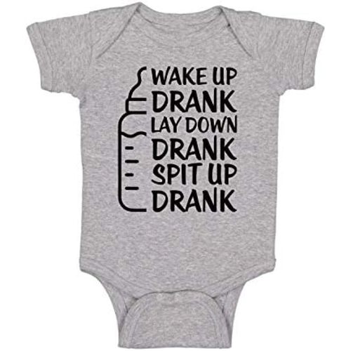 Wake Up Drank, Lay Down, Spit Up - Funny Baby Essentials Bodysuit - Newborn Outfit