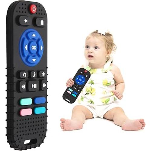 Hooku Silicone Teething Toys for Babies 0-6 Months, Teethers for Babies 6-12 Months, Remote Teether for Baby, Sensory Toys for Babies, Baby Chew Toys