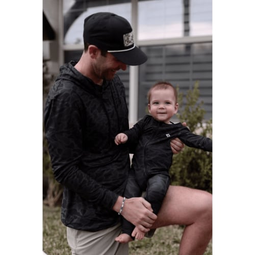 Black Camo Baby Zip Up | Outdoor Infant Gift | BURLEBO