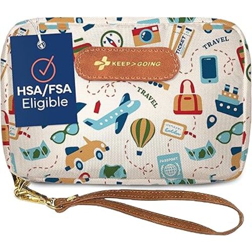 KeepGoing Travel First Aid Kit 130 Pc. - First Aid Kit for Car, Home, Hiking, Camping and Outdoor Emergencies - First Aid Kit Travel Size TSA-Approved