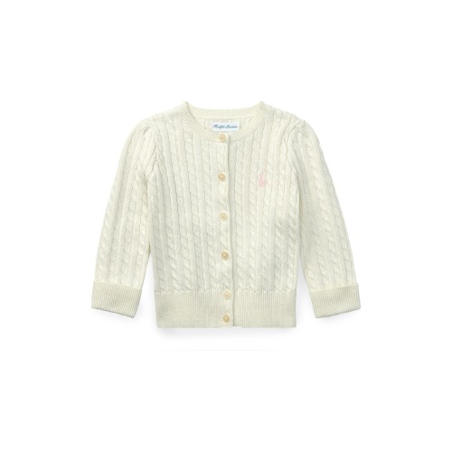 Baby Cotton Mini Cable Cardigan, 9M, Warm White