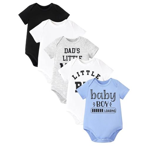 PATPAT Baby Bodysuits Supersoft Bamboo Viscose - Short Sleeve Boys and Girls - Newborn Infant Unisex Clothes Pack